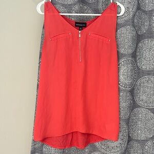 Coral Sleeveless Top with zipper